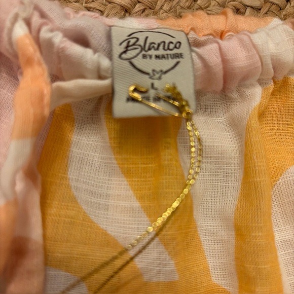 Blanco By Nature Boho Wide Leg Chiara Pants Large 100% Cotton Beach Pants NWT - Picture 7 of 8